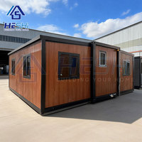 Maison conteneur préfabriquée pliable et extensible de 40 pieds ou 20 pieds, prête à être expédiée, en acier léger, 2, 4 ou 5 chambres, maison portable