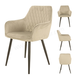 Poltrona in Velluto Bianco <span class=keywords><strong>di</strong></span> Alta Qualità con Gambe in Metallo, Arredamento Confortevole per Casa, <span class=keywords><strong>Design</strong></span> Popolare per Bar e Sala da Pranzo - Product Image 1