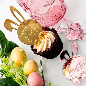 Decorazioni per Torte e Cupcake a Forma di Coniglio in Acrilico Riutilizzabili, Vendita Calda per Pasqua - Product Image 4