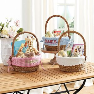 Jy bán buôn liễu tự nhiên wicker phục sinh giỏ quà tặng rỗng cản trở với lót cho dã ngoại phục sinh lưu trữ giỏ - Product Image 2