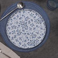 Ensembles de dîner ronds en mélamine plastique de fleur design bleu et blanc minces personnalisés