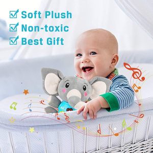 Regalo para Bebés Recién Nacidos de 0, 3, 6, 9 y 12 Meses, Adorable Peluche de Elefante con Luz Nocturna, Música y Luz, Personalizable - Product Image 5