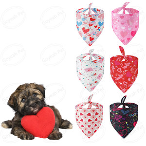 Valentine's Day <strong>Pet</strong> Accessories Heart Pattern Dog Bandana Adjustable <strong>Pet</strong> Triangle <strong>Scarf</strong> - Product Image 1