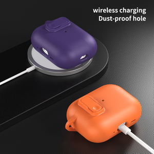 Étui pour écouteurs anti-choc et anti-chute avec design de verrouillage, mousqueton, recharge sans fil, housse en cuir PU pour Airpods Pro 3 - Product Image 5