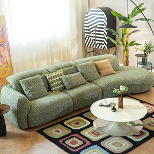 Ensemble en L populaire et moderne en tissu, style nuage flottant, dossier haut, assise profonde, pour un salon confortable, choix idéal pour villa - Product Image 2