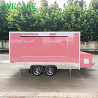 WECARE Seyyar Mutfak Römorku Sokakta Kullanımlı Fast Food Kahve Treyleri Kare Yiyecek Kamyonları Tam Mutfak Ekipmanlarıyla Satılık