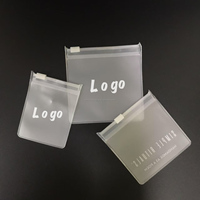 Bolsa transparente con cremallera, cierre de cremallera de PVC transparente grueso para joyería, pendientes, anillos, relojes, gafas, pedido mínimo, 100 Uds., logotipo personalizado