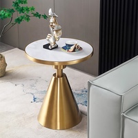 Table à manger ronde de luxe légère Mobilier pour salon Table basse de luxe moderne Mobilier noir pour hôtel
