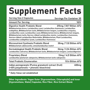 Cápsulas Prebióticas y Probióticas Personalizadas que Ayudan a Nutrir las Bacterias Beneficiosas y la Salud Digestiva con Granada India - Product Image 2