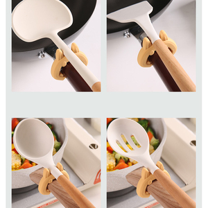Soporte de silicona para tapa de olla, clip para cuchara, soporte antidesbordamiento, agarre para mango de olla, clip para espátula de cocina - Product Image 3