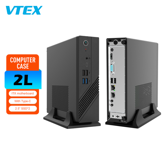 Custom 2.5 "Hard Drive Mini Pc Case Gaming Barebone Computer Desktop Host 2L Small Computer Case With Standard Desktop Base