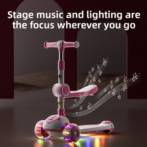 <span class=keywords><strong>Trottinette</strong></span> pour enfants <span class=keywords><strong>6</strong></span>+ <span class=keywords><strong>ans</strong></span>, trois-en-un, pour bébés garçons et filles, avec pédales, possibilité de s'asseoir et de rouler, corps en plastique, 3 roues - Product Image 4