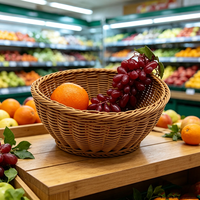 Panier à pain et à collations en rotin PP de qualité alimentaire, artisanal, écologique, taille et couleur personnalisées, panier de rangement tissé pour la salle à manger et la maison