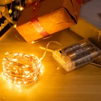 Linha de cobre com luzes de led para decoração, fio de iluminação para feriados, para árvore de natal, decoração para festa de casamento, 1/2/5/10m
