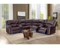 Canapé d'angle inclinable en cuir Air Leather de style européen moderne Frank Furniture avec structure en bois et éclairage LED pour salon
