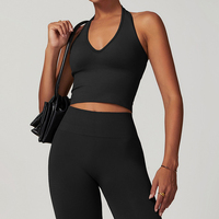 Ensemble de vêtements de sport pour femmes, de haute qualité, OEM, pour la salle de sport, ensembles de fitness, vêtements de sport, tenue de yoga, vêtements de sport à haute élasticité