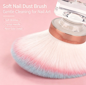 Brosse de nettoyage pour ongles en cristal et diamant, outil de nettoyage de maquillage, brosse à poussière pour ongles en nylon en forme de champignon ou de fleur, vente en gros - Product Image 4