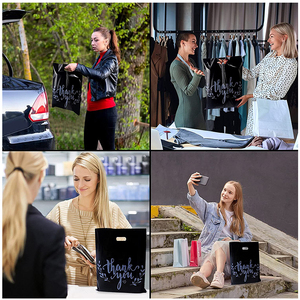 Nhà Máy Bán Buôn Tùy Chỉnh Cảm Ơn Bạn Túi Nặng Cao Cấp Hoa Túi Nhựa Bao Bì Nhựa Mua Sắm Cảm Ơn Bạn Túi Với Xử Lý - Product Image 5