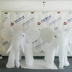 DJ Stage Decorative Inflatable Lighting White Elephant Wild Animal
