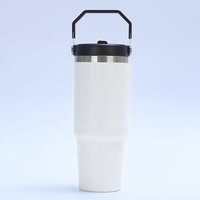 Gobelet isotherme en acier inoxydable 304 avec poignée, bouteille d'eau thermique sous vide de 30 oz, tasse à café réutilisable pour les voyages, cadeaux d'affaires