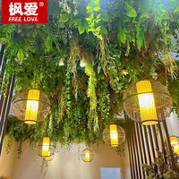 Plafond végétal artificiel, verdure suspendue, feuillage floral, aménagement paysager, fleurs et lianes artificielles en plastique et soie pour intérieur