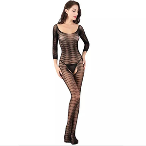 Großhandel Hersteller Open Pussy Net Plus Size Langarm Body stocking - Product Image 5