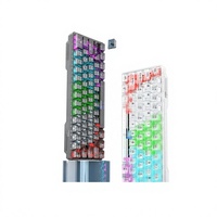 Clavier mécanique filaire T68 ABS transparent, hot-swap, personnalisable, rétroéclairé, pour bureau, gaming, e-sport, adapté à l'exportation