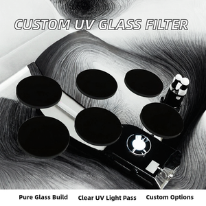 FELIX GLASS ขายส่ง ฟิลเตอร์แก้วกรองแสง UV สีดำแบบกำหนดเอง ทนความร้อนสูง Gobo ZWB ขนาด 72 มม. ความโปร่งแสง 40% - Product Image 2