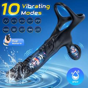 Anillo <span class=keywords><strong>Vibrador</strong></span> para Pene con Correa Masculina, Control Remoto por Aplicación, Estimulación del Punto G, Penetración <span class=keywords><strong>Doble</strong></span> Vaginal y Anal, <span class=keywords><strong>Vibrador</strong></span> para Hombres y Parejas - Product Image 3