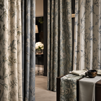 Cortinas Opacas con Diseño Texturizado, Tela Jacquard, Hechas a Medida para Ventanas del Hogar, Estilo Lujoso, Imitación Lino, Ignífugas