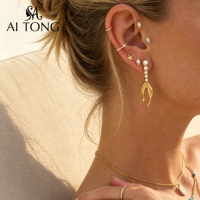 Boucles d'oreilles pendantes personnalisées en gros, plaquées or, avec perles, motif abstrait végétal et pompons, pour femmes, cadeau quotidien, bijoux de mariage