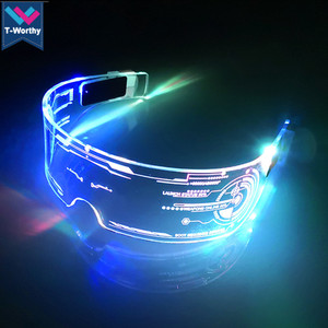Nuevas <span class=keywords><strong>Gafas</strong></span> Cyberpunk T-Worthy <span class=keywords><strong>de</strong></span> Acrílico <span class=keywords><strong>de</strong></span> Alta Calidad con Luces LED <span class=keywords><strong>de</strong></span> Neón, 15 Colores Cambiables para Halloween, DJ, Fiestas y Eventos - Product Image 3