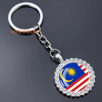 Porte-clés fleur en strass drapeau d'Haïti, très populaire, pour sac à dos, décoration de clés, breloque de portefeuille, souvenir de voyage