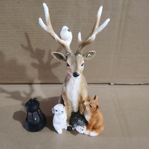 Luces LED Decorativas de Resina para Jardín, Escultura de Animales Simulados en <span class=keywords><strong>3D</strong></span>, Motivo de Ciervo Iluminado con Fibra de Vidrio, Decoración Navideña - Product Image 3