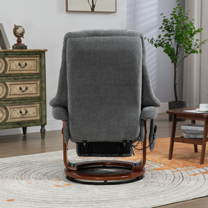 <span class=keywords><strong>Fauteuil</strong></span> inclinable de loisirs en bois et cuir PU avec fonctions de massage et pivotement pour l'extérieur et les villas - Product Image 2