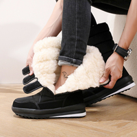 Bottes de neige imperméables en PU, hauteur genou, avec sangles Velcro réglables, doublure polaire épaisse, antidérapantes, chaudes, pour hommes, pour l'hiver.