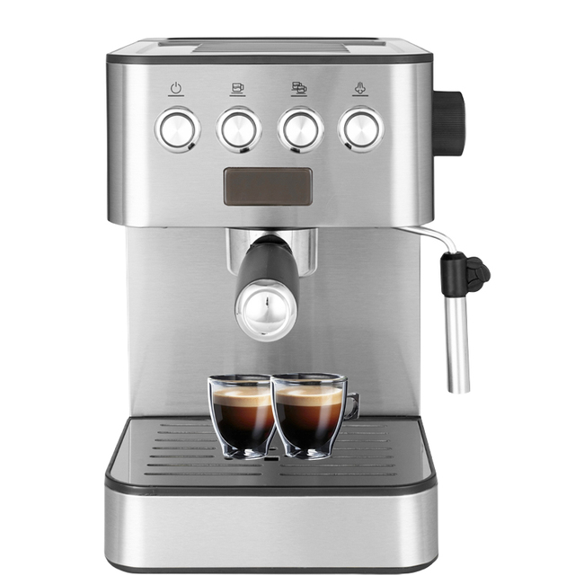 Electric Automatic Coffee Machine Stainless Steel LED Touch Screen 51mm Portafilter Espresso Milk Frother for Hotel Household