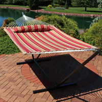 Couverture de pique-nique résistante à l'usure Hamac de bar à double épandeur Bchester avec support Hamacs à balançoire suspendus pour double patio