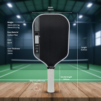 Raquette de pickleball Gen 4 approuvée par l'USAPA - Surface en fibre de carbone brute, thermoformée avec bords injectés de mousse 16 mm Honey