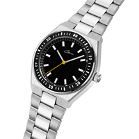 Montre-bracelet classique minimaliste à boîtier en alliage, mouvement à quartz, aiguilles lumineuses et bracelet en acier, étanche pour usage quotidien
