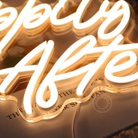 Neonawall Wedding & Engagement Planners - Enseigne néon LED « Happily Ever After » - Lumière néon blanc chaud pour la décoration de fond de mariage