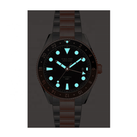 Reloj de Pulsera Chino al por Mayor, de Acero, Automático, Mecánico, para Hombre, Marcas de Lujo, con Bisel de Cerámica, GMT, para Mujer