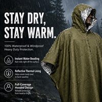 Poncho de pluie d'urgence thermique en Mylar aluminisé imperméable pour l'extérieur, à capuche, portable