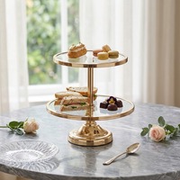 Support à gâteau rond QD-GREEN S-120 en autres matériaux, compatible lave-vaisselle, présentoir à dessert en verre pour mariage, anniversaire, fête, cuisine