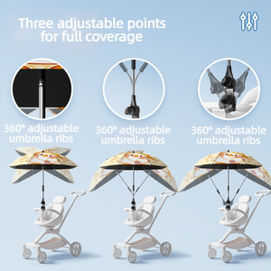 <span class=keywords><strong>Sombrilla</strong></span> <span class=keywords><strong>Universal</strong></span> para Cochecito de Bebé con Logotipo Personalizado, Clip Ajustable, Protección Solar UPF para Cochecito, Regalos para Niños - Product Image 2