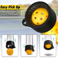 Tube de collecte de balles de pickleball en plastique transparent sans bords, professionnel pour l'extérieur, avec sangle d'épaule, capacité de 14 balles, pour l'entraînement sportif