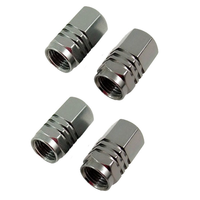 Nouveaux capuchons de valve de pneu en alliage d'aluminium colorés de haute qualité - Capuchons de tige de roue hexagonaux de style américain (lot de 4)