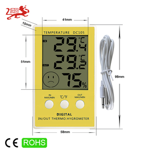 Hygromètre de jardin DC105 pour cour, <span class=keywords><strong>thermomètre</strong></span> intérieur/<span class=keywords><strong>extérieur</strong></span> <span class=keywords><strong>avec</strong></span> fonction <span class=keywords><strong>mémoire</strong></span>/affichage de la température, fabriqué en Chine - Product Image 1