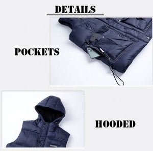 Men's Luxury Puffer Vest <strong>With</strong> Logo 20D Lightweight Waterproof Nylon Winter Jacket <strong>With</strong> Hood Short <strong>Sleeve</strong> Padded <strong>Gilet</strong> - Product Image 3