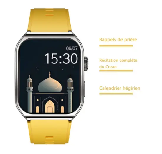 Grote Batterij Outdoor Sport Smart Watch Mannelijke Quran Telefoon Azan Horloge Gebed Herinnering Qibla Richting Moslim Slim Horloge